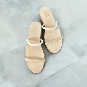 Madewell Two-Strap Sandals in Nude and White